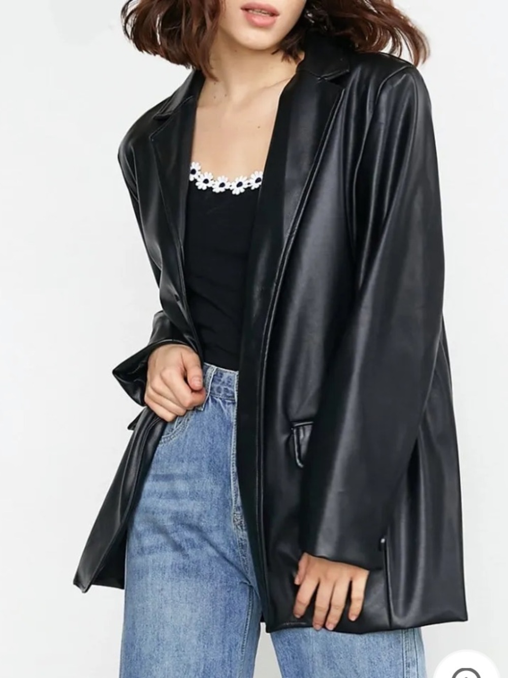 Docie Black Faux Leather Jacket from J.ING